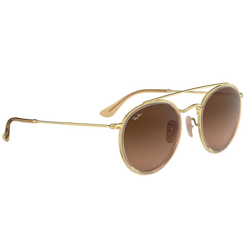 NWT RAY BAN RB3647N 912443 GOLD/BROWN SUNGLASSES - Picture 2 of 4